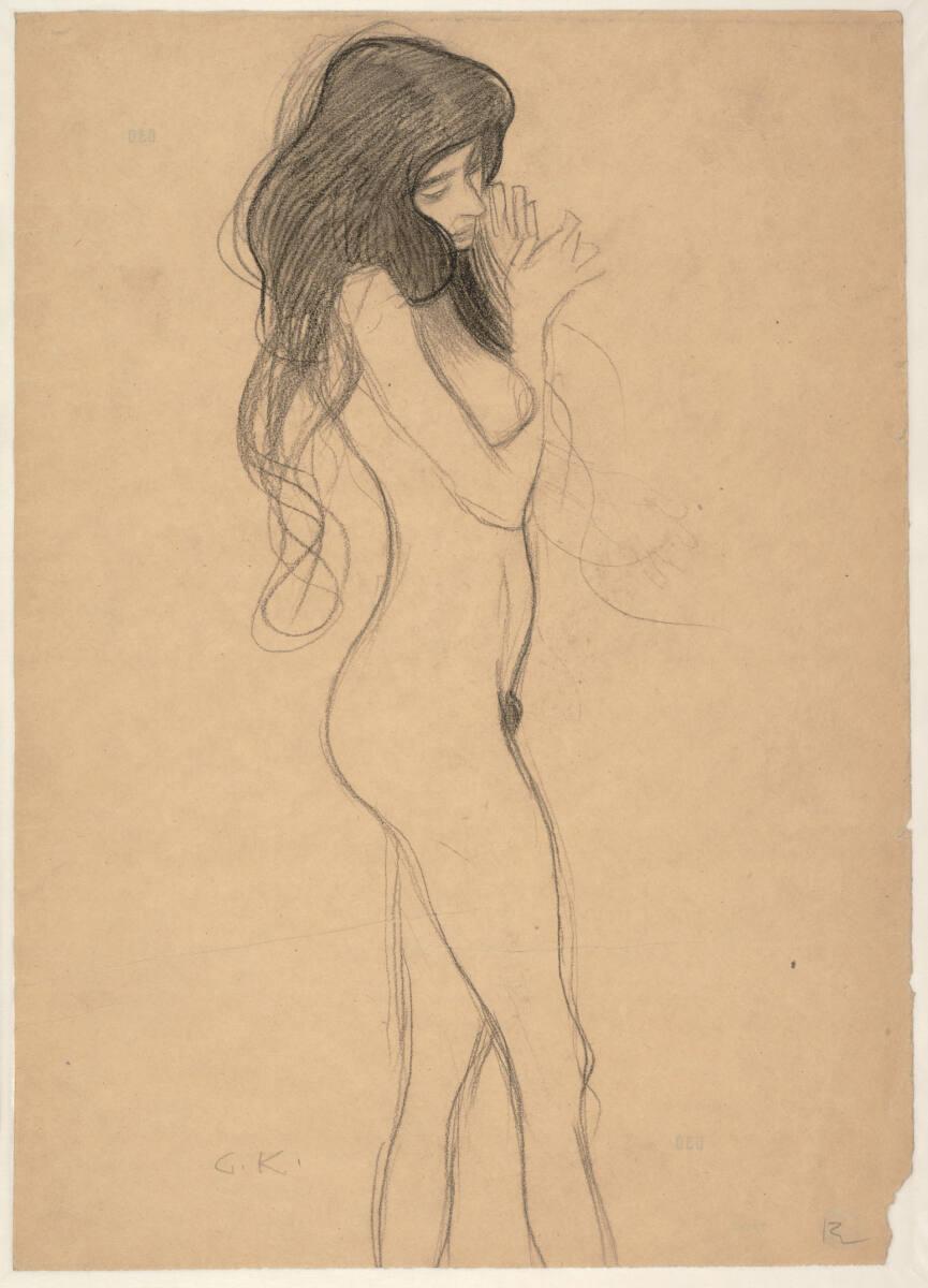 Studie für die linke der „Drei Gorgonen“ im Beethovenfries, Gustav Klimt, 1901