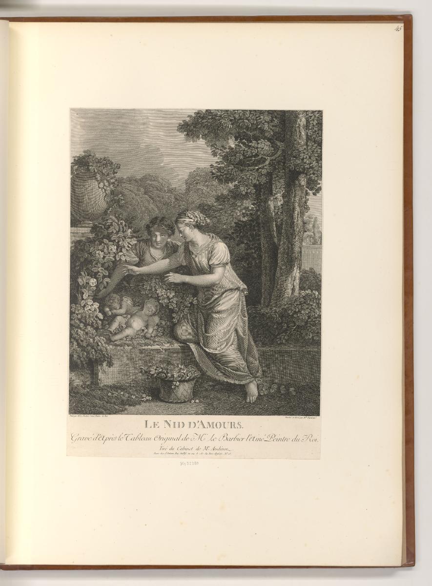 Französische Druckgrafiken des 18. und frühen 19. Jahrhunderts, Le nid d'Amours, Inv. Nr.: Fran…