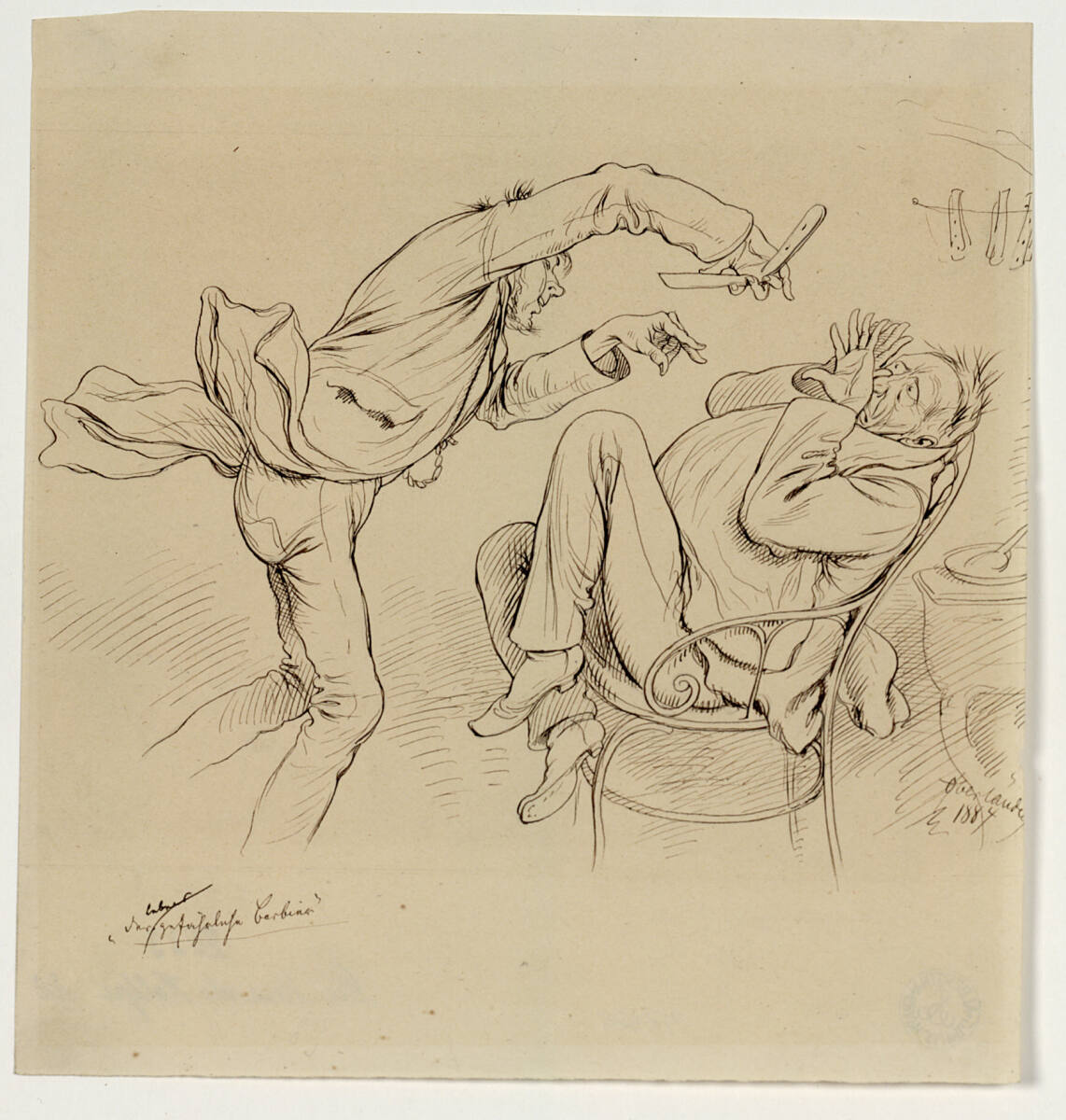 "Der lebensgefährliche Barbier", Adolf Oberländer, 1884