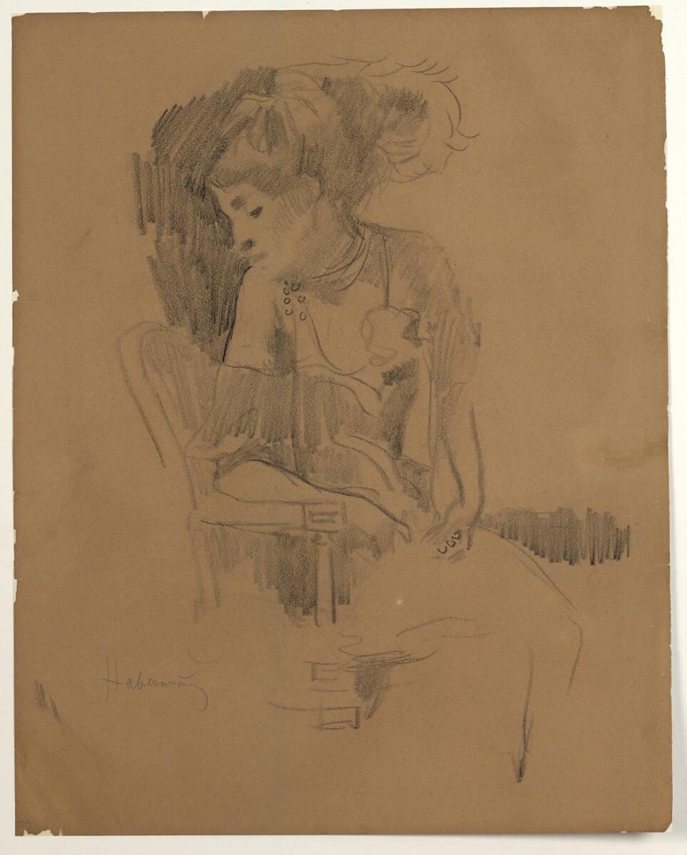 Hugo von Habermann, Sitzende Dame, Inv. Nr.: 39389