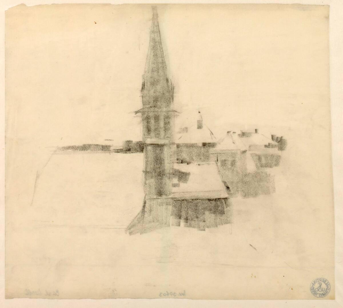 Carl Moll, Architekturstudie, Inv. Nr.: 39403