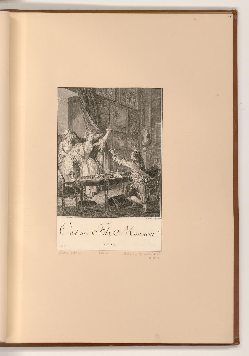 Druckgrafiken nach Jean Michel Moreau, C'est un fils, Monsieur!, Inv. Nr.: Frankreich nach Sekt…
