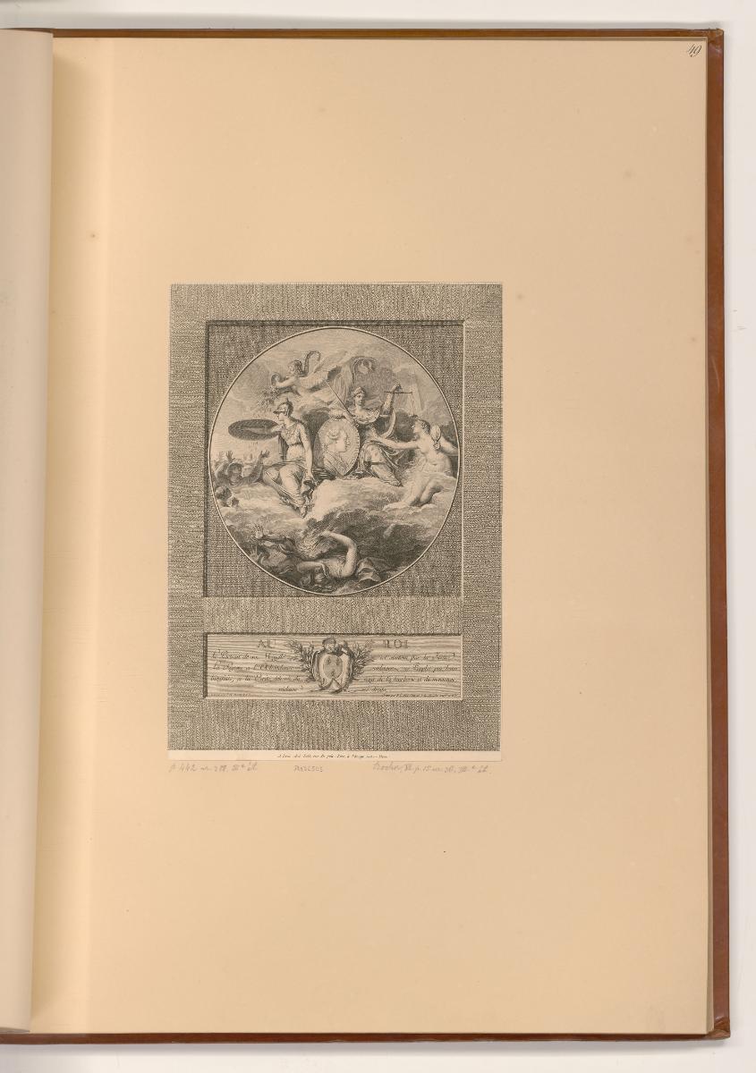 Druckgrafiken nach Jean Michel Moreau, Allegorie mit einer Darstellung von Ludwig XVI., Inv. Nr…