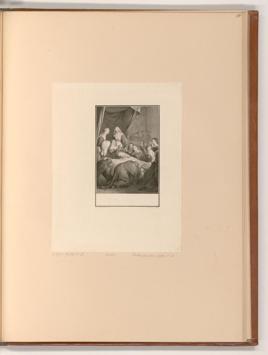 Druckgrafiken nach Jean Michel Moreau, Heloisa auf ihrem Totenbett, Inv. Nr.: Frankreich nach S…