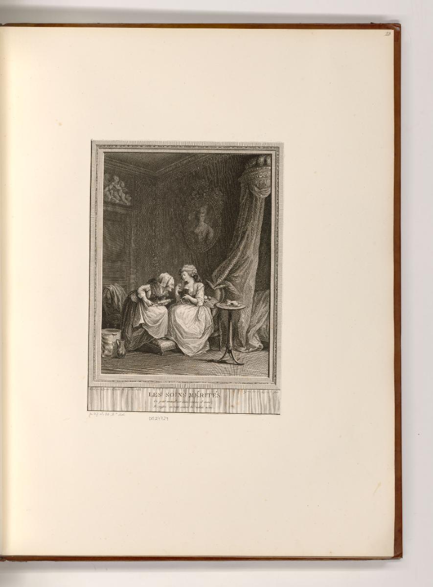 Französische Druckgrafiken des 18. und 19. Jahrhunderts, Les soins mérités, Inv. Nr.: Frankreic…