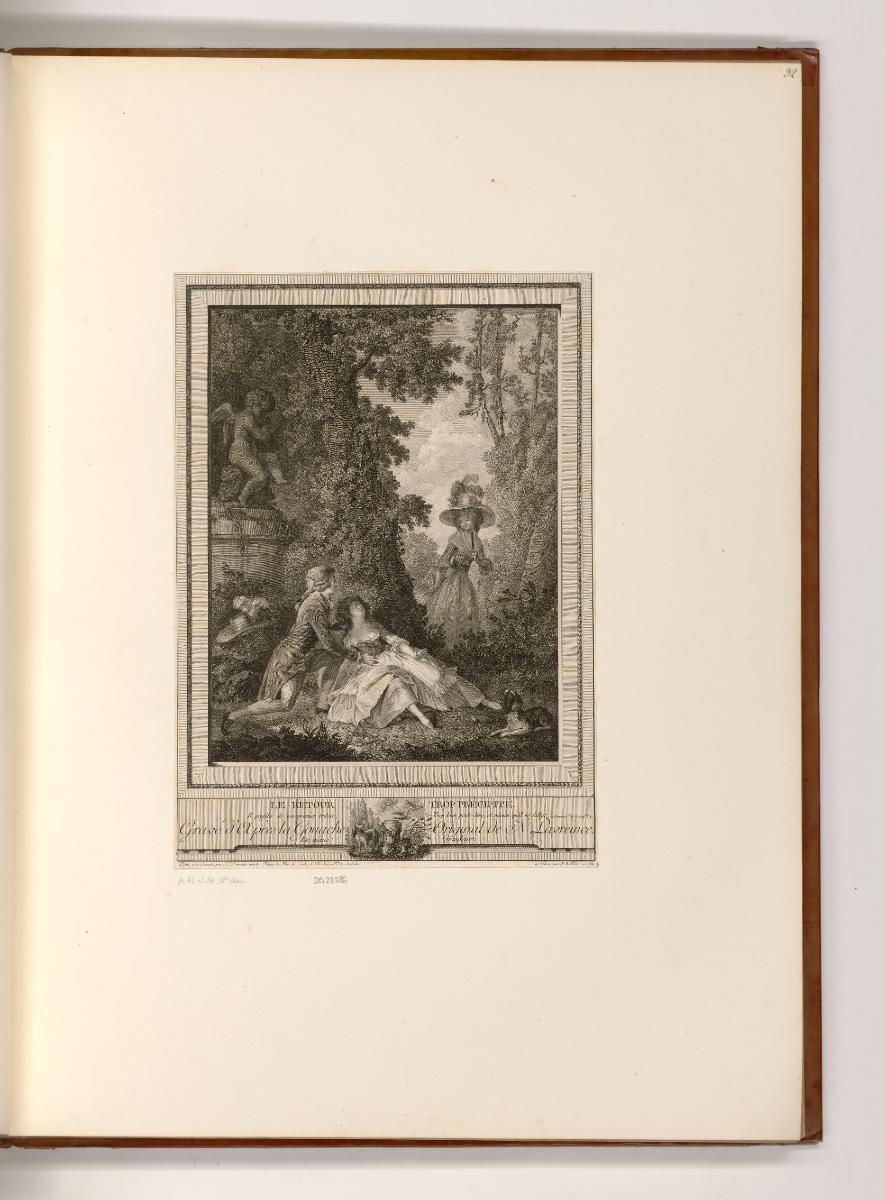 Französische Druckgrafiken des 18. und 19. Jahrhunderts, Le retour trop précipité, Inv. Nr.: Fr…