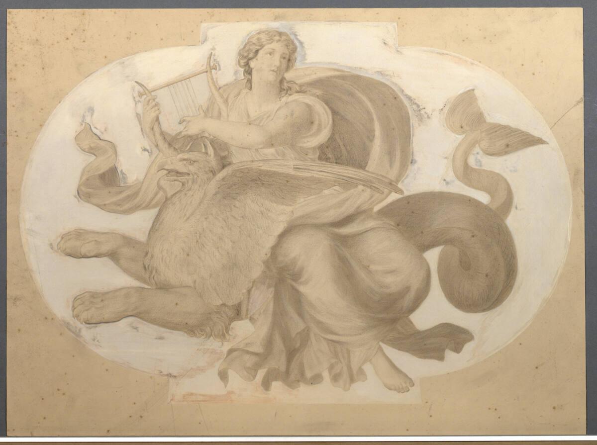 Eduard Bitterlich, Die Begeisterung (Entwurf  für das Auditorium der Wiener Oper), Inv. Nr.: 39…