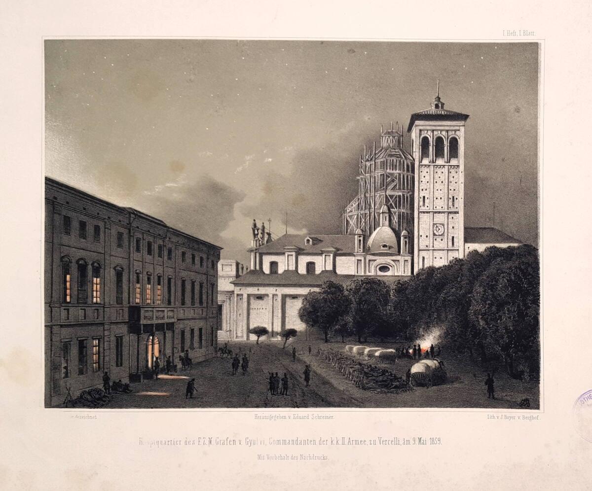 "Hauptquartier des F.Z.M. Grafen v. Gyulai, Commandanten der k.k. II. Armee, zu Vercelli, am 9.…