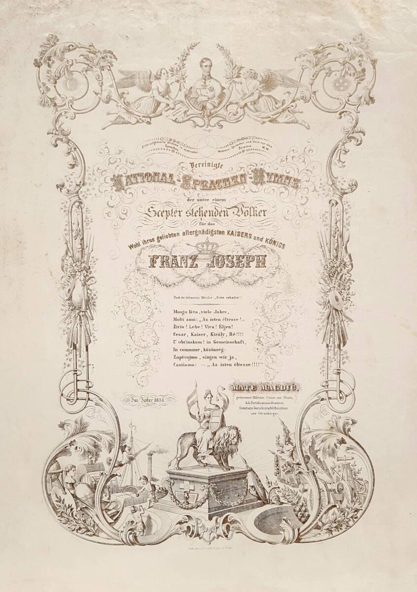 "Vereinigte | NATIONAL-SPRACHEN-HYMNE | der unter einem | Scepter stehenden Völker | für das | …
