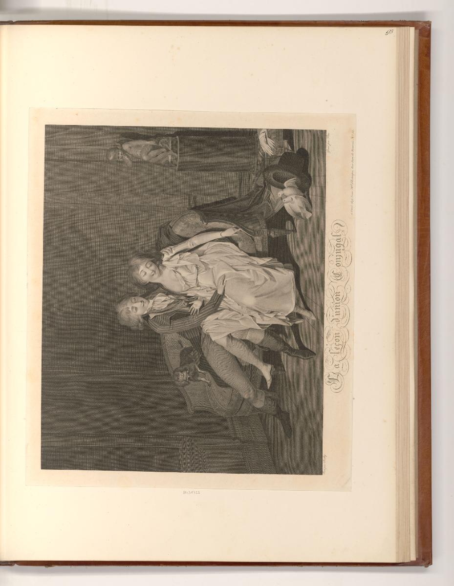 Französische Druckgrafiken des 18. und 19. Jahrhunderts, La leçon d'union conjugale, Inv. Nr.: …