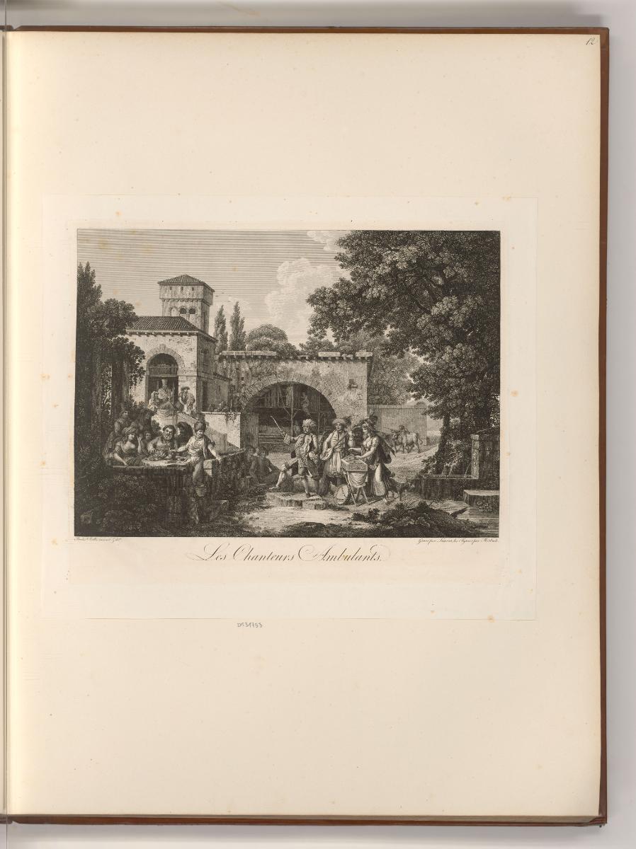 Französische Druckgrafiken des 18. und 19. Jahrhunderts, Les Chanteurs Ambulants, Inv. Nr.: Fra…