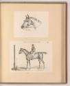 Druckgrafiken nach Charles Vernet, Pferdekopf; Rennpferd mit Jockey, Inv. Nr.: Frankreich nach …