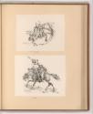 Druckgrafiken nach Charles Vernet, Pferdekopf; Pferd mit orientalischem Reiter, Inv. Nr.: Frank…