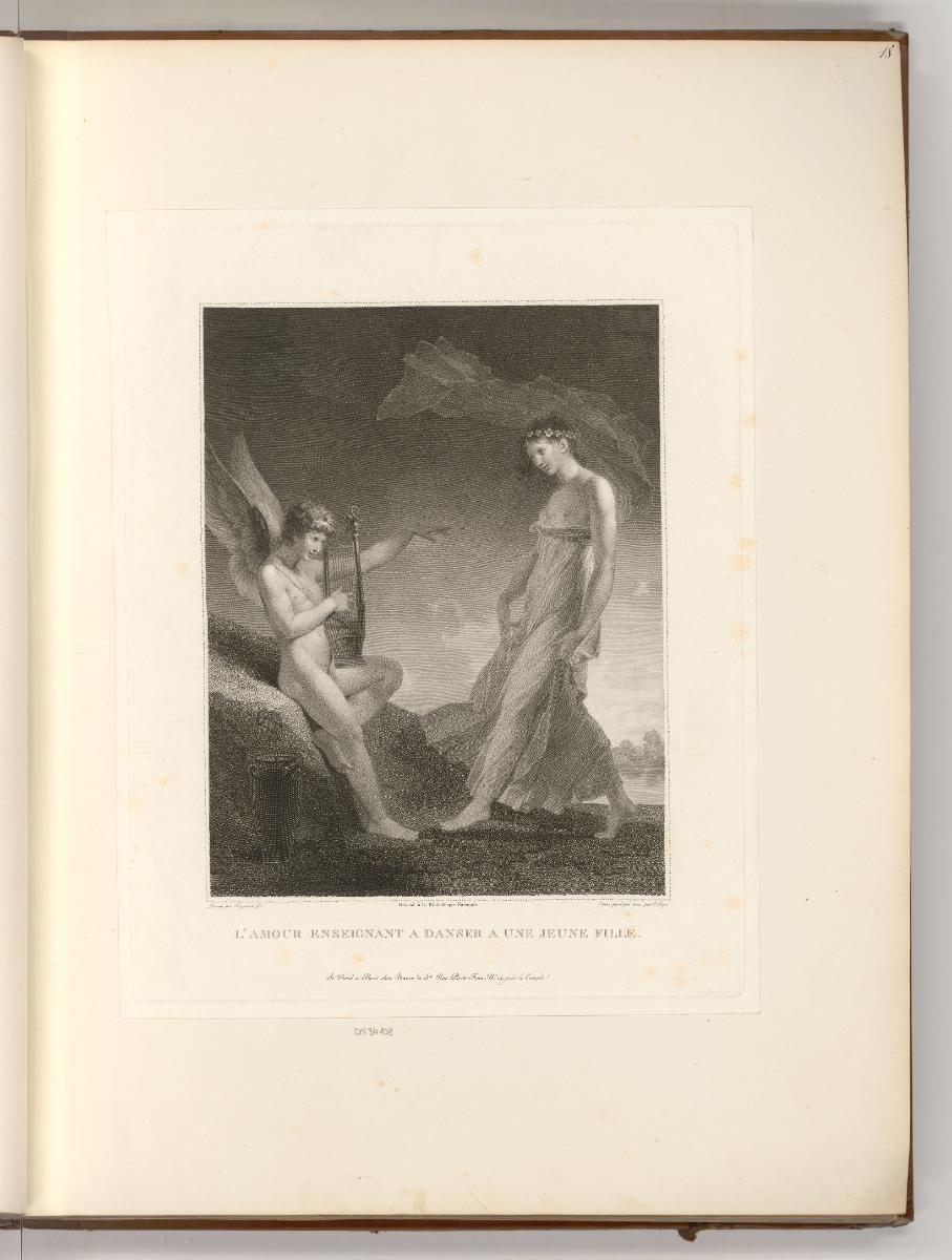 Französische Druckgrafiken des 19. Jahrhunderts, L'Amour enseignant a danser a une jeune fille,…