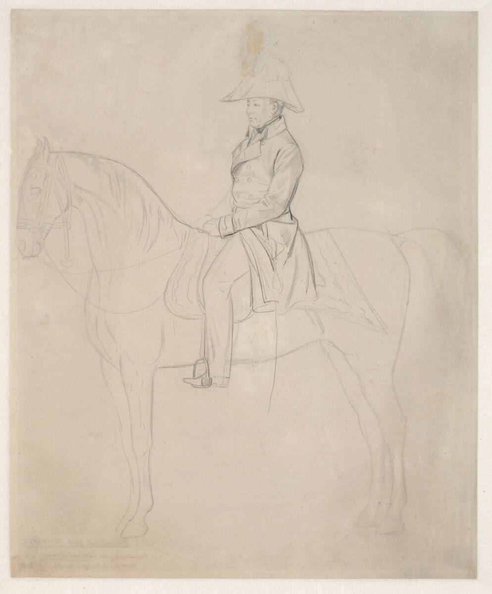 Entwurf für das Porträt von Feldmarschall Joseph Graf Radetzky zu Pferd, Albrecht Adam, 1848