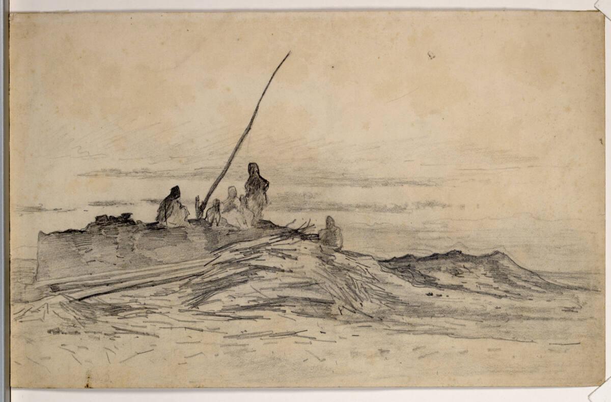 August Xaver Karl von Pettenkofen, Rast bei einem Brunnen, Inv. Nr.: 39875