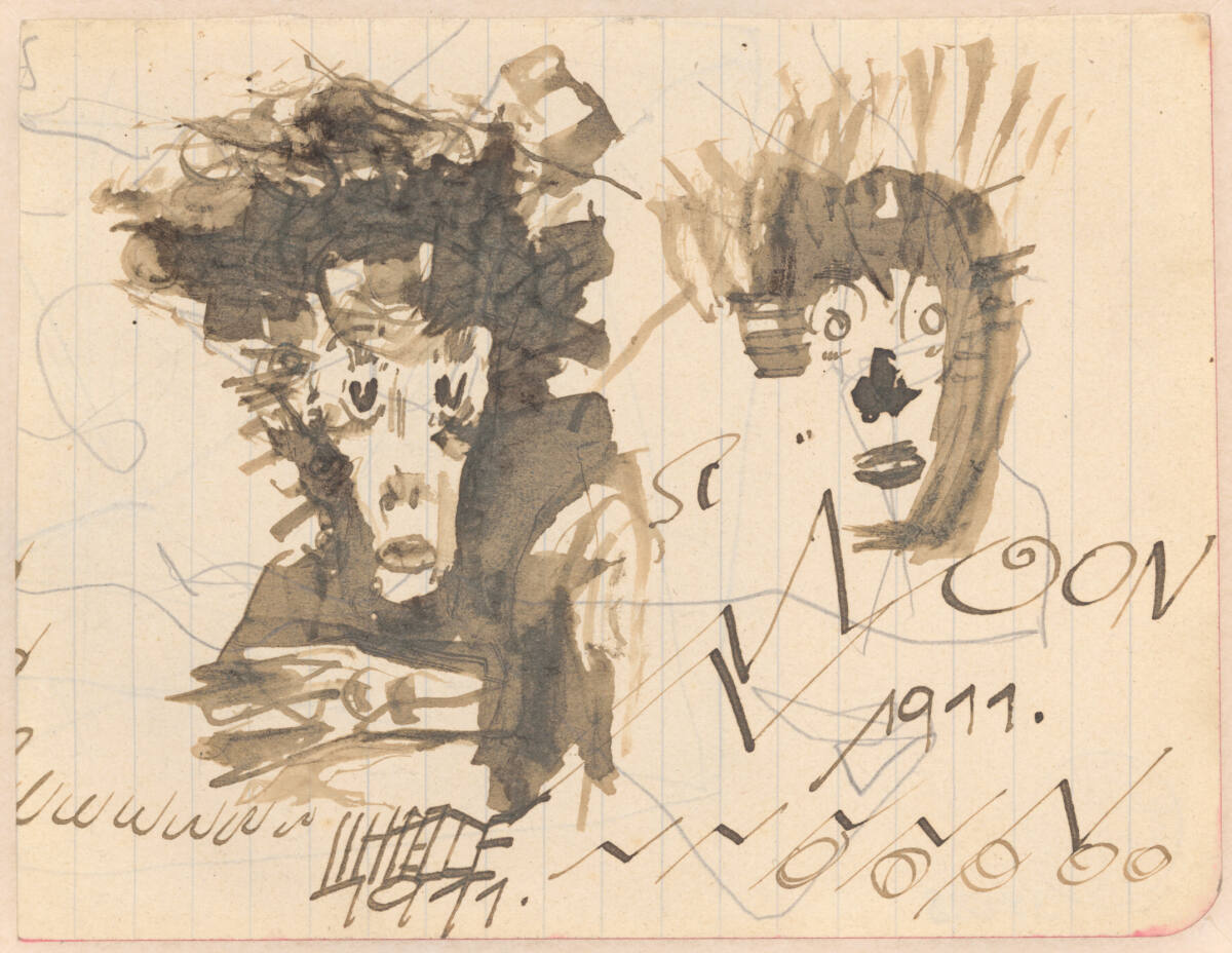 Kopfstudien; Selbstporträt?, Egon Schiele, 1911