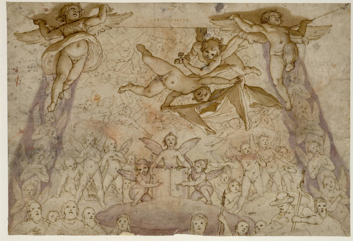Fliegende Engel mit dem Mantel Christi, Federico Zuccari
