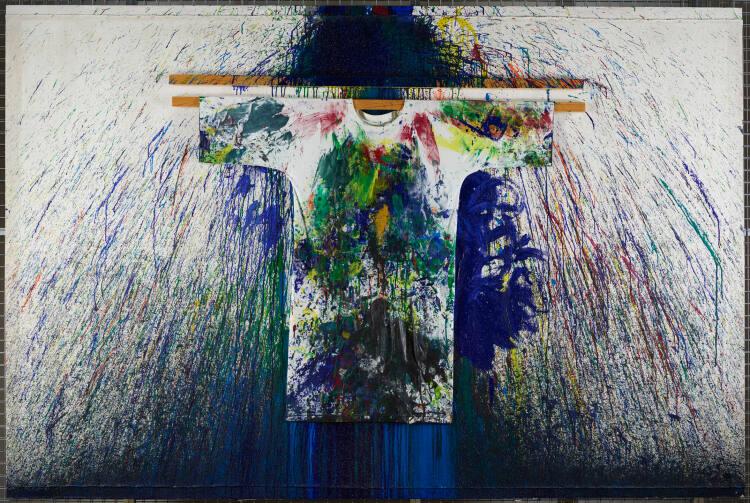 Hermann Nitsch, Schüttbild mit Malhemd, Inv. Nr.: EDLSB5623