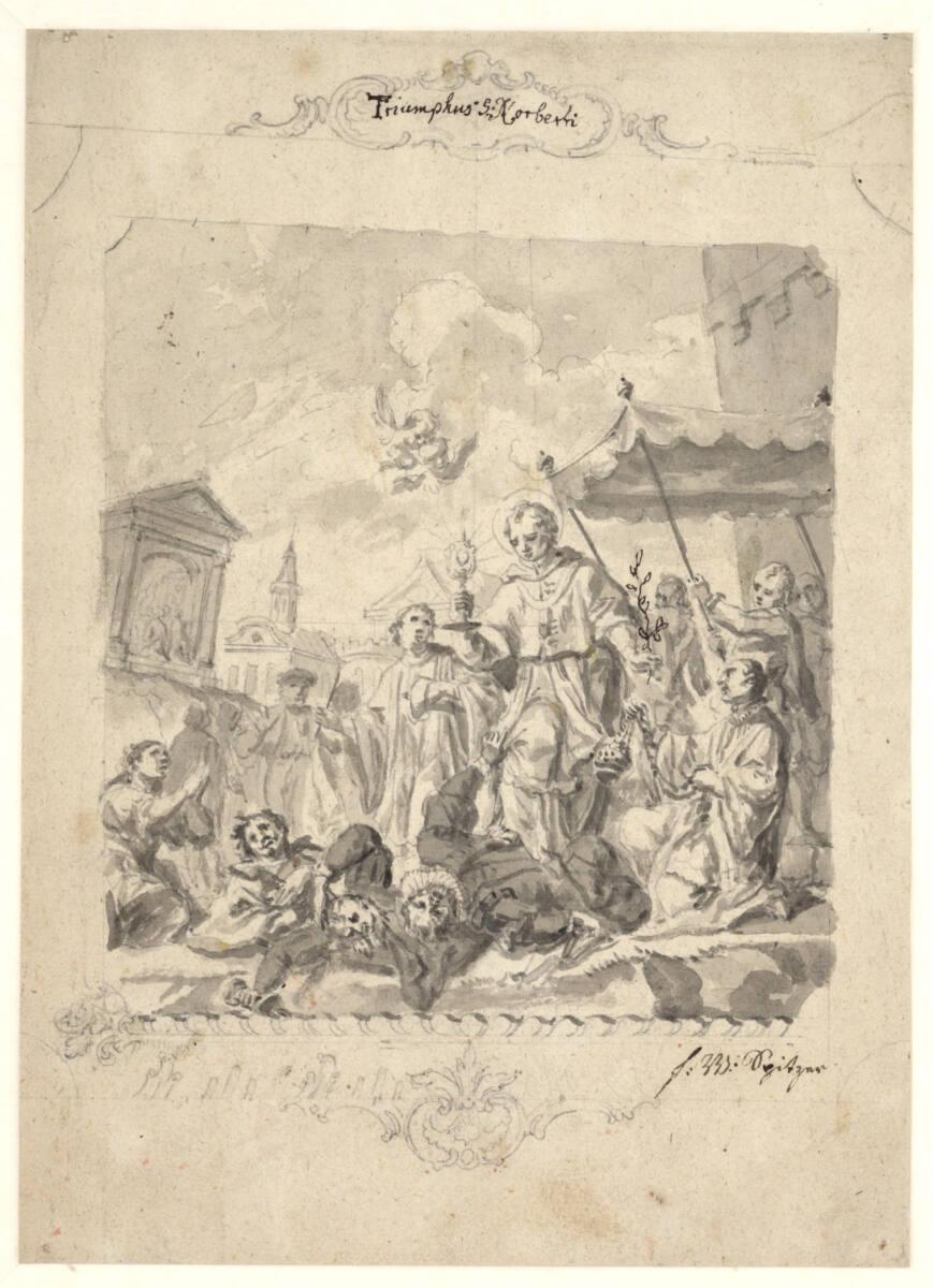Johann Wenzel Spitzer, Triumph des heiligen Norbert von Magdersburg, Inv. Nr.: 40007