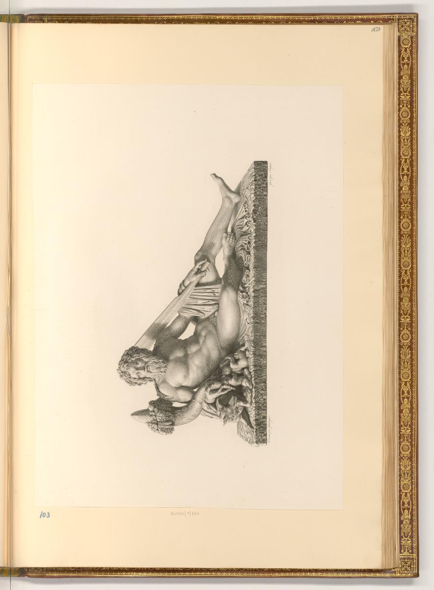 Abbildungen von Skulpturen in französischen Museen, Antiker Flussgott (Tiber), Inv. Nr.: Frankr…