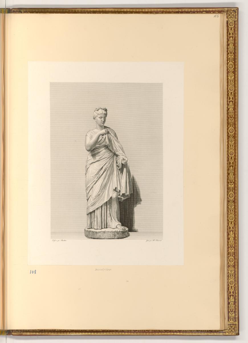 Abbildungen von Skulpturen in französischen Museen, Antike weibliche Statue, Inv. Nr.: Frankrei…