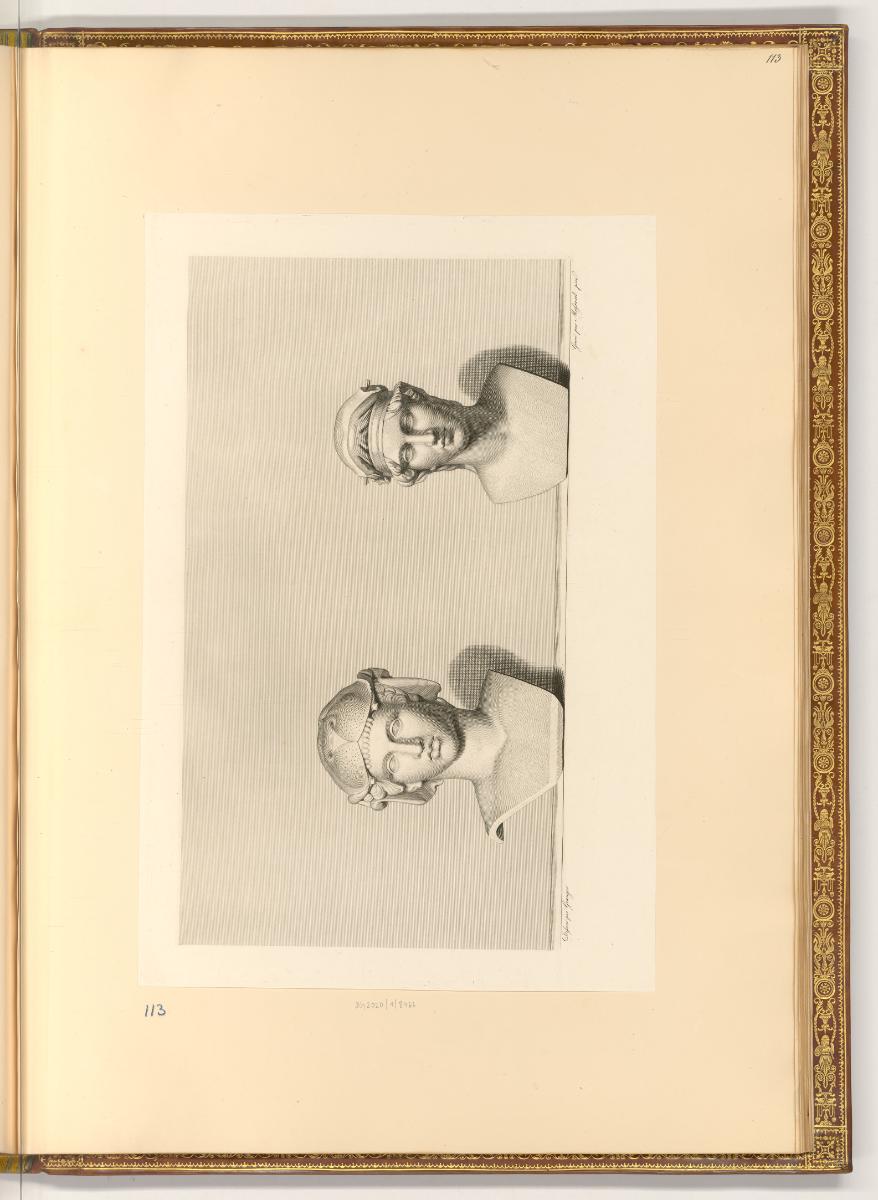 Abbildungen von Skulpturen in französischen Museen, Antike Statue (Büsten), Inv. Nr.: Frankreic…