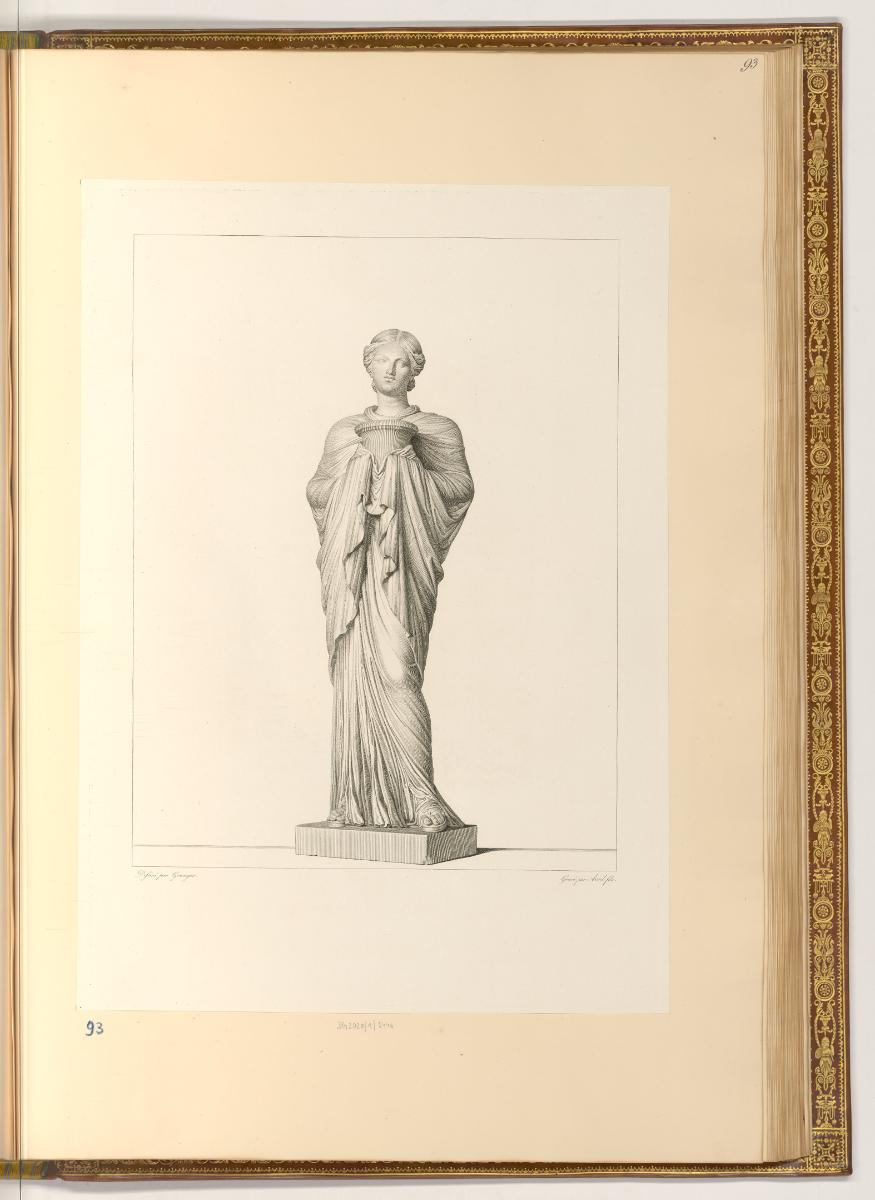 Abbildungen von Skulpturen in französischen Museen, Antike weibliche Statue, Inv. Nr.: Frankrei…