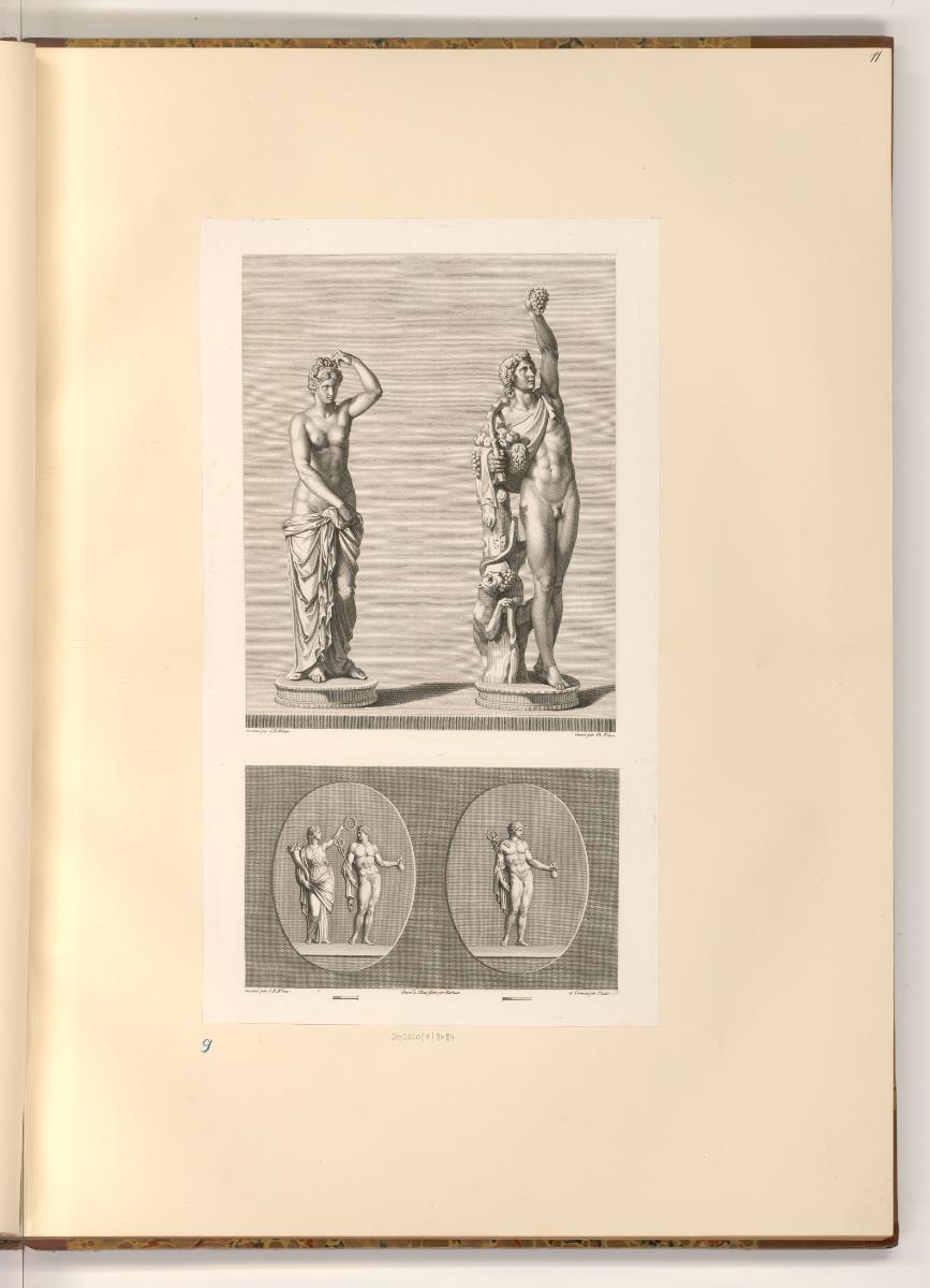 Druckgrafiken nach Zeichnungen von Jean Baptiste Wicar von Reliefe und Kameen in florentiner Sa…