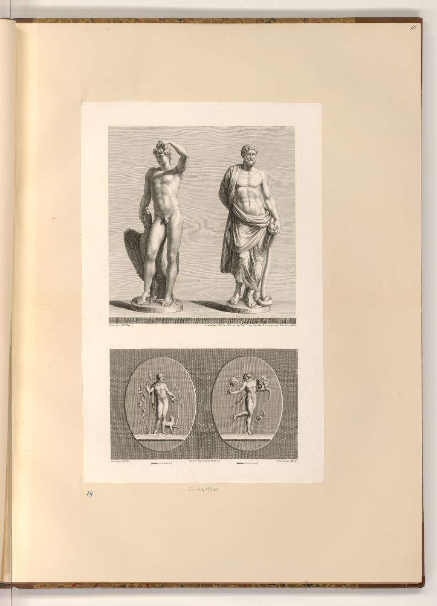 Druckgrafiken nach Zeichnungen von Jean Baptiste Wicar von Reliefe und Kameen in florentiner Sa…