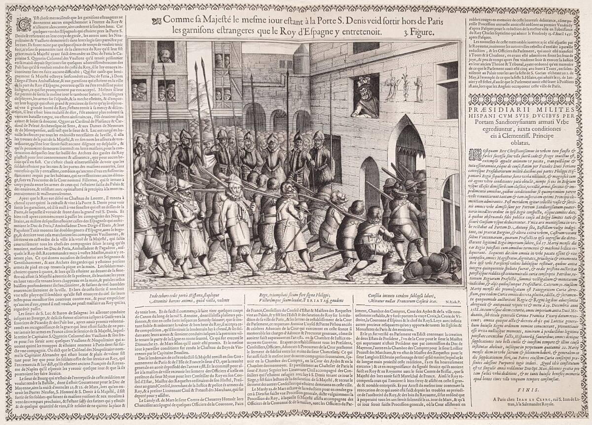 Anonym, König Heinrich IV. von Frankreich beobachtet am 22. März 1594 die durch das Pariser Sta…