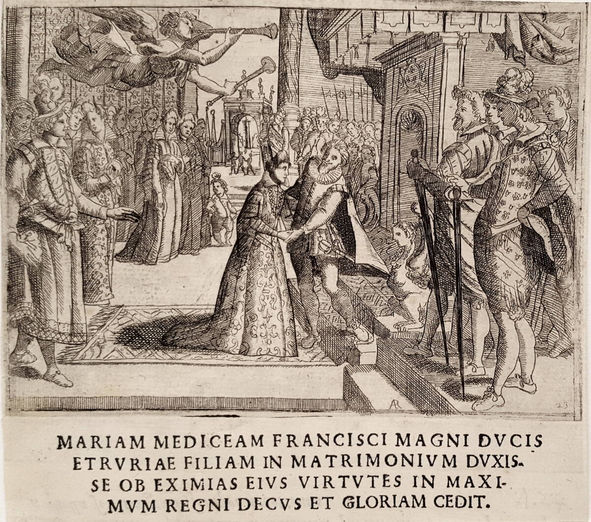 Szene aus dem Leben des Königs Heinrich IV. von Frankreich [= Giraldi, Esequie d'Arrigo quarto ..., Textbild 23], AloisioRosaccio, 1610