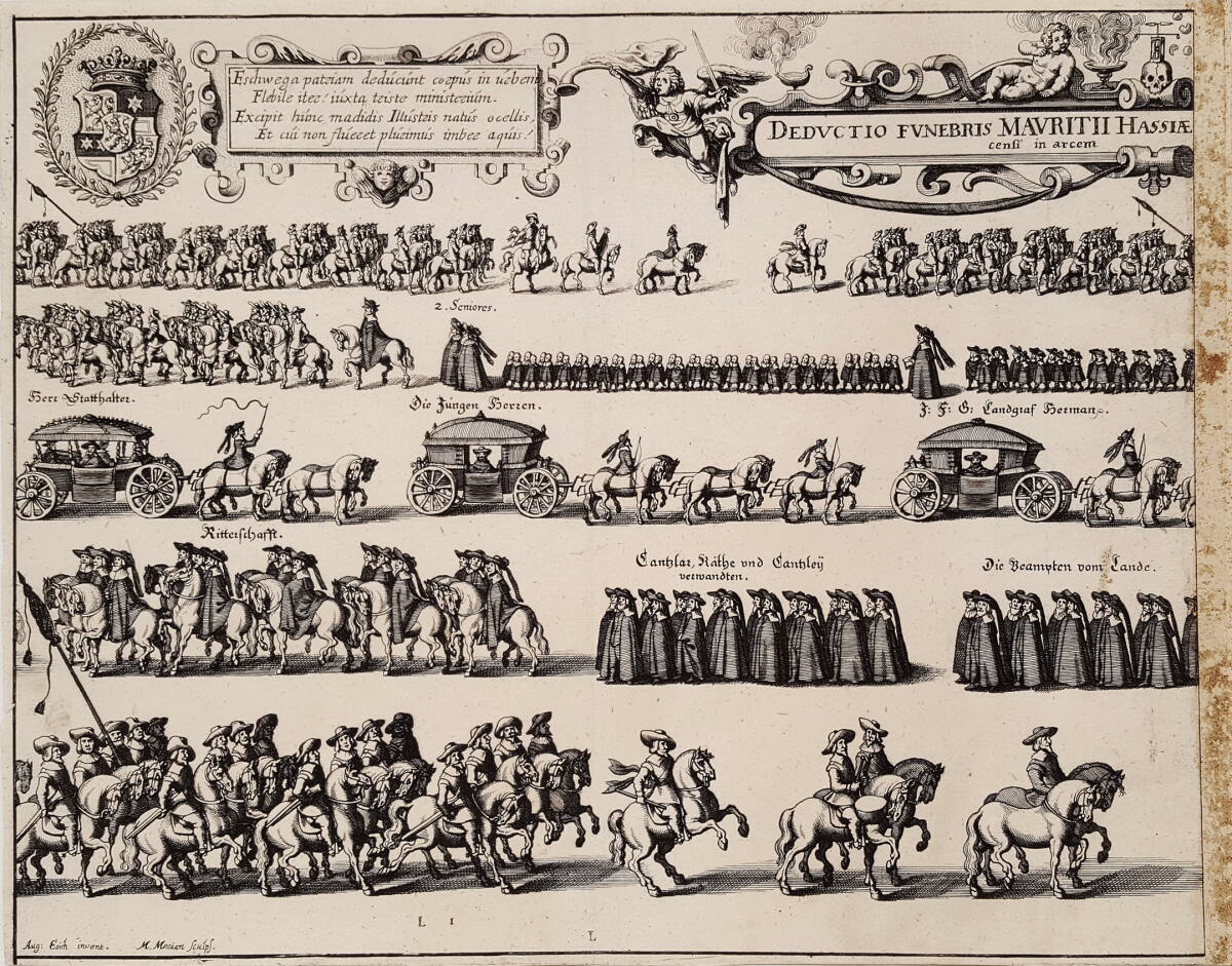 Trauerzug mit dem Leichnam des Landgrafen Moritz von Hessen-Kassel von Eschwege nach Kassel im Jahre 1632 - Blatt L1, AugustErich, 1638