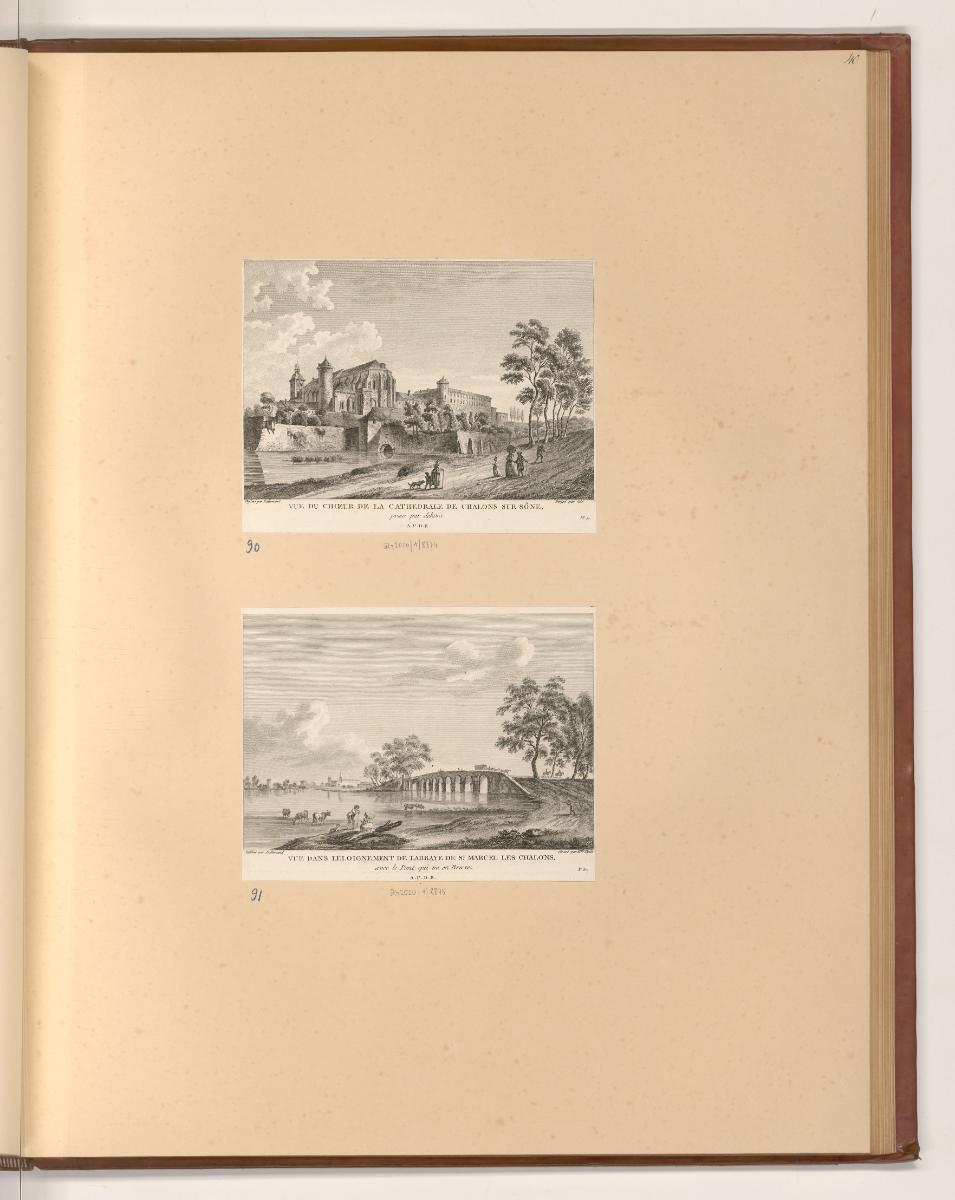 Ansichten von Frankreich, Vue du chœur de la cathedrale de Chalons sur Sône; Vue dans l'eloigne…