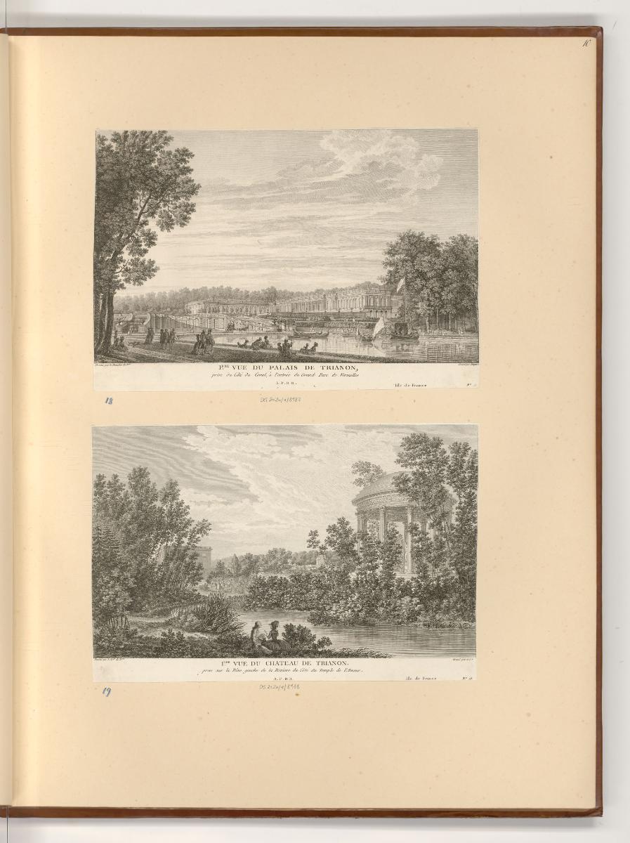 Ansichten von Frankreich, I.ere Vue du palais de Trianon; I.ere Vue du Chateau de Trianon, Inv.…