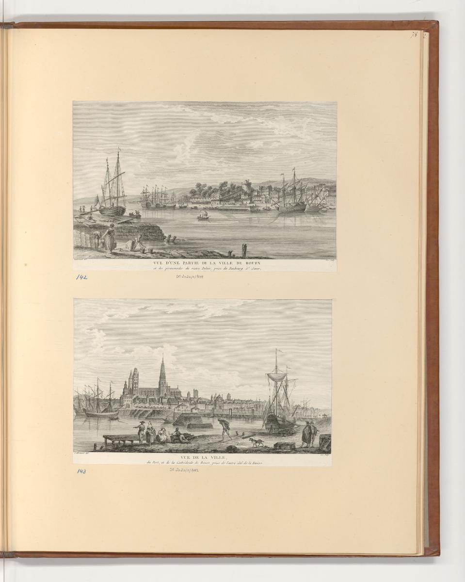 Ansichten von Frankreich, Vue d'une partie de la ville de Rouen; Vue de la Ville, Inv. Nr.: Fra…