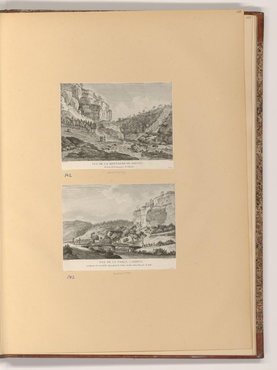 Ansichten der Schweiz, Vue de la montagne de Rochée; Vue de la forge caborel, Inv. Nr.: Frankre…
