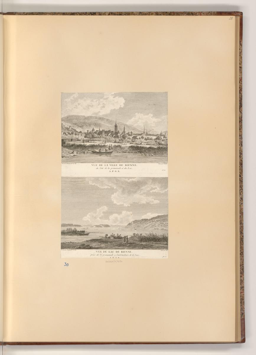 Ansichten der Schweiz, Vue de la Ville de Bienne; Vue du Lac de Bienne, Inv. Nr.: Frankreich na…