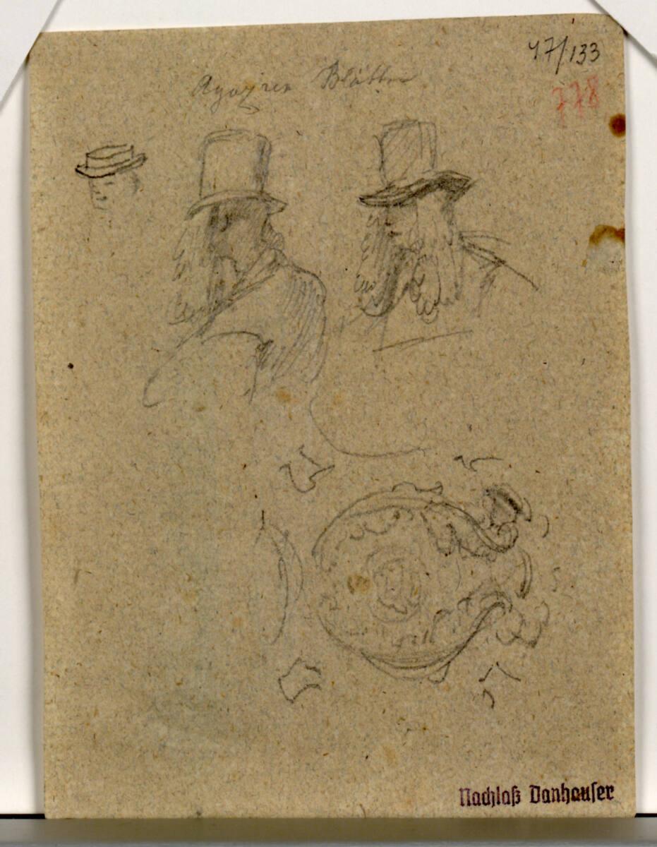 Josef Danhauser, Agazien(?) Blätter, Inv. Nr.: 40347r