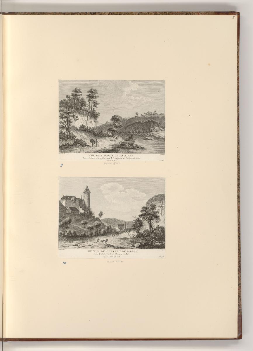 Ansichten der Schweiz, Vue des bords de la Birse; III.e Vue du Chateau de Birsek, Inv. Nr.: Fra…