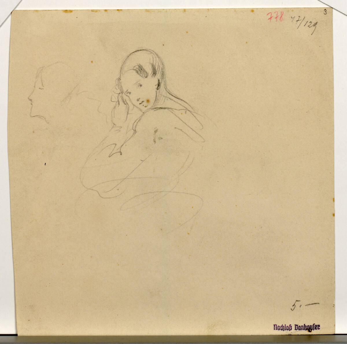 Mädchen sich frisierend, Josef Danhauser