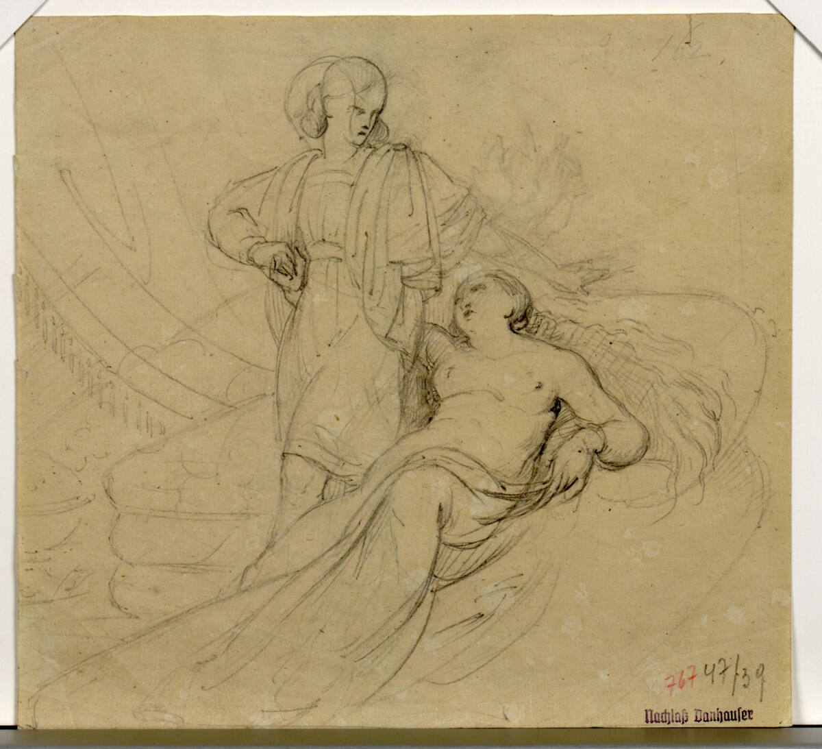 Zweifigurige Studie - Kleopatra (?), Josef Danhauser