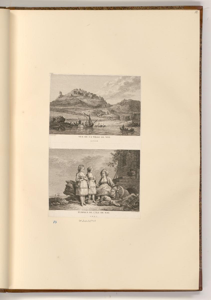 Ansichten der Reise des Comte Choiseul-Gouffier nach Griechenland, Vue de la ville de Nio; Femm…
