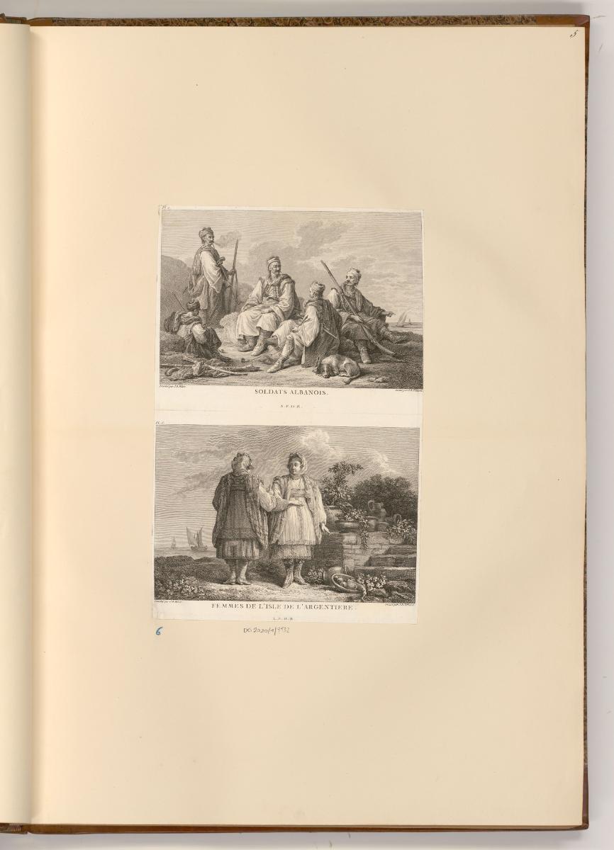 Ansichten der Reise des Comte Choiseul-Gouffier nach Griechenland, Soldats Albanois / Femmes de…