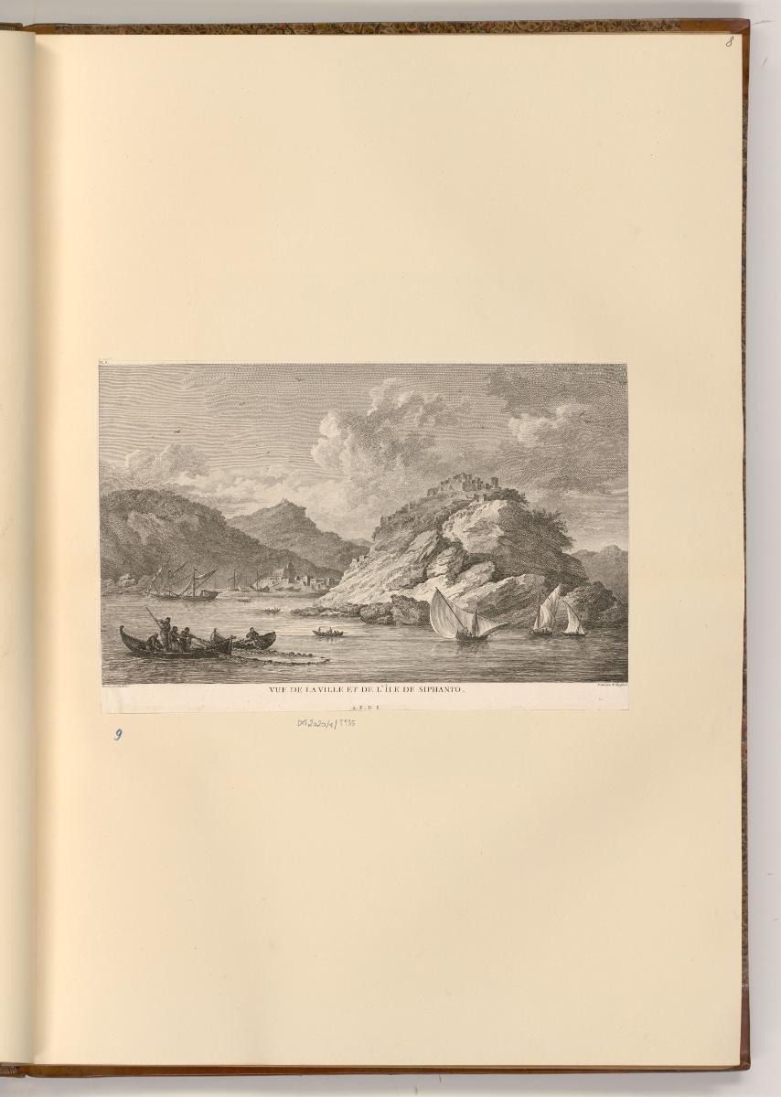 Ansichten der Reise des Comte Choiseul-Gouffier nach Griechenland, Ansicht der Insel Sifnos, In…