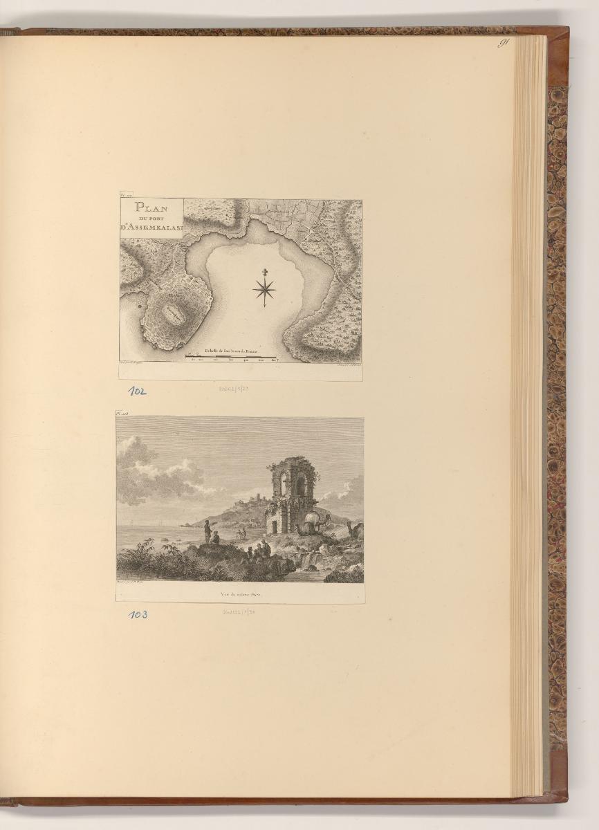 Ansichten der Reise des Comte Choiseul-Gouffier nach Griechenland, Plan du port d'Assemkalasi; …