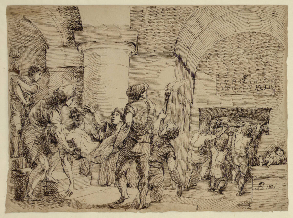 Begräbnisszene aus dem antiken Rom?, Joseph Bergler the Younger, 1801