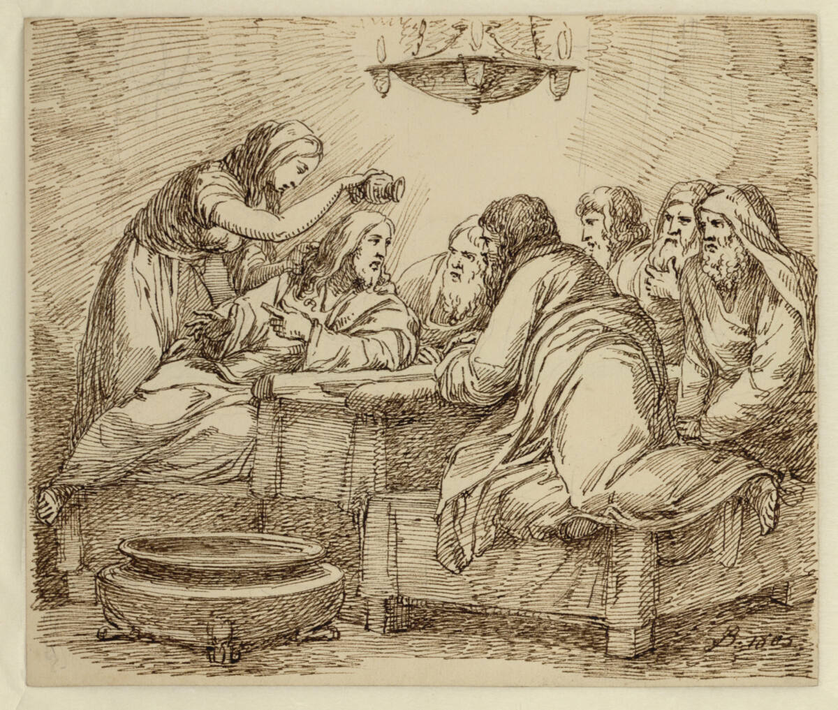 Jesus im Haus des Pharisäers, Joseph Bergler the Younger, 1805