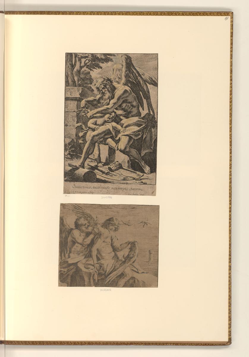 Radierungen von François Perrier, Chronos schneidet Amor die Flügel; Dädalus und Ikarus, Inv. N…