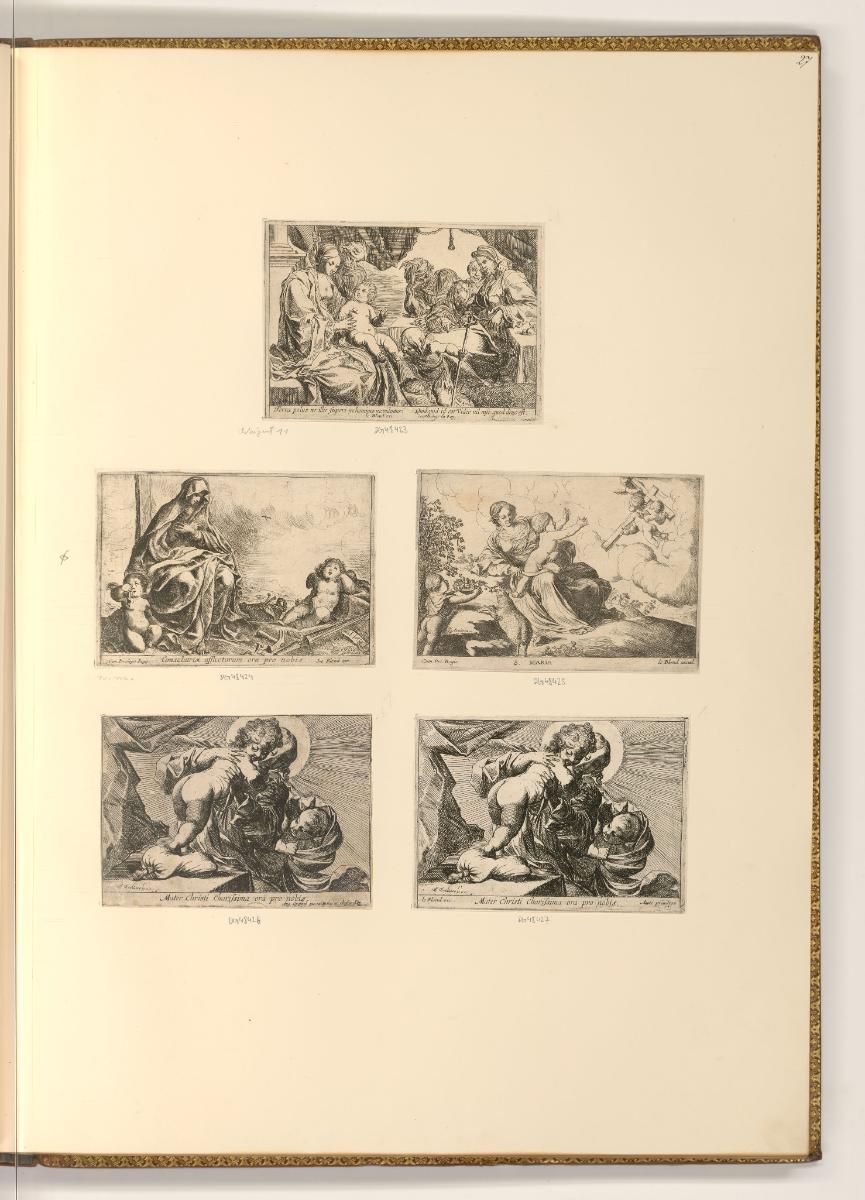 Französische Radierungen des 17. Jahrhunderts, Diverse Darstellungen mit Maria und Kind, Inv. N…
